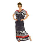 Load image into Gallery viewer, Red / L Satin Stripped Kaftan / Nightdress The Orange Tags
