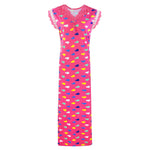 Afbeelding in Gallery-weergave laden, Pink / One Size Women Heart Print Stretchable Cotton Nightie The Orange Tags
