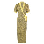 Charger l&#39;image dans la galerie, Yellow / One Size Animal Print Cotton Robe / Wrap Gown The Orange Tags
