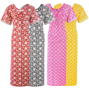 100% Cotton Floral Long Nightdress Plus Size The Orange Tags