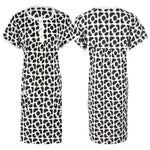 Afbeelding in Gallery-weergave laden, Black / XL Ladies / Girls Plus Size Short Printed Nightshirt The Orange Tags
