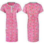 Charger l&#39;image dans la galerie, Pink / XL Ladies / Girls Plus Size Short Printed Nightshirt The Orange Tags
