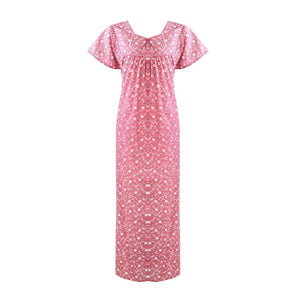 Pink / One Size Cotton Rich Printed Nightdress The Orange Tags