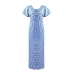 Load image into Gallery viewer, Sky Blue / One Size Cotton Rich Printed Nightdress The Orange Tags
