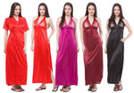 Charger l&#39;image dans la galerie, 2 Pc Satin Nightwear Halterneck Nighty with Robe The Orange Tags
