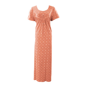Coral / XL Cotton Rich Plus Size Nightgown The Orange Tags