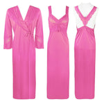Načíst obrázek do prohlížeče Galerie, Rose Pink / One Size Satin 2 Pcs Cross Back Nighty With Robe The Orange Tags

