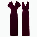Charger l&#39;image dans la galerie, Dark Wine / 8-14 Satin Nightie with Long Robe The Orange Tags
