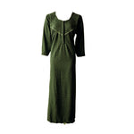 Load image into Gallery viewer, Green / L Women&#39;s Woollen Full Sleeve Winter Fleece Nighty Ladies Maxi Gown Nightdress 12-16 The Orange Tags
