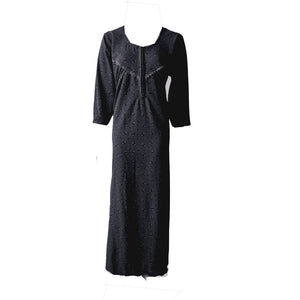 Grey / L Women's Woollen Full Sleeve Winter Fleece Nighty Ladies Maxi Gown Nightdress 12-16 The Orange Tags