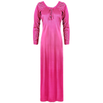 Load image into Gallery viewer, Rose Pink / L WOMEN DESIGNER PLUS SIZE LONG NIGHTDRESS LONG SLEEVE NIGHTIE LOUNGER 8-28 The Orange Tags

