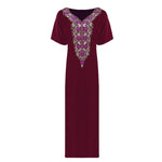 Charger l&#39;image dans la galerie, Deep Red / L Nova Plus Size Embroidered Nightdress The Orange Tags
