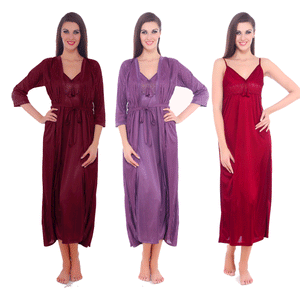 Women Lace Satin Silk Nightdress Ladies Sexy Lingerie Sleepwear Pajamas UK The Orange Tags