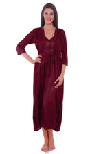 Afbeelding in Gallery-weergave laden, Deep Red / L (8-14) Women Lace Satin Silk Nightdress Ladies Sexy Lingerie Sleepwear Pajamas UK The Orange Tags
