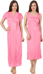 Afbeelding in Gallery-weergave laden, Baby Pink / One Size Ava Satin Nightdress and Robe Set The Orange Tags
