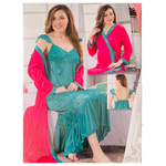 Load image into Gallery viewer, Pink / L (8-14) Designer Night Gown with Contrast Robe Plus Size The Orange Tags
