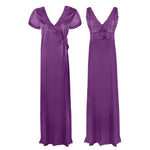 Načíst obrázek do prohlížeče Galerie, Light Purple / One Size Satin 2 Pcs Nighty and Robe The Orange Tags
