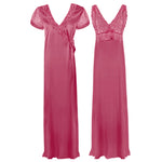 Načíst obrázek do prohlížeče Galerie, Pink / One Size Satin 2 Pcs Nighty and Robe The Orange Tags

