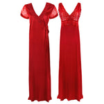 Load image into Gallery viewer, Red / One Size Satin 2 Pcs Nighty and Robe The Orange Tags
