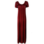 Load image into Gallery viewer, Deep Red / L Long satin maxi dress with Lace The Orange Tags

