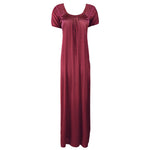 Load image into Gallery viewer, Coral Pink / XL Long satin maxi dress with Lace The Orange Tags
