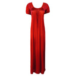 Load image into Gallery viewer, Red / L Long satin maxi dress with Lace The Orange Tags
