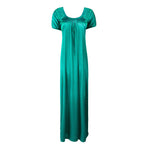 Afbeelding in Gallery-weergave laden, Teal / L Long satin maxi dress with Lace The Orange Tags
