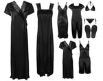 Load image into Gallery viewer, Black / One Size: Regular (8-14) Bridal 11 Piece Nightwear Set The Orange Tags
