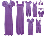 Load image into Gallery viewer, Light Purple / One Size: Regular (8-14) Bridal 11 Piece Nightwear Set The Orange Tags
