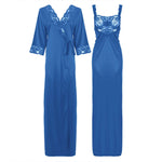 Afbeelding in Gallery-weergave laden, Satin Long Lace Nightie with Robe The Orange Tags
