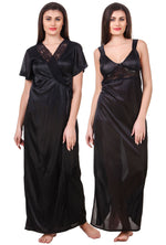 Afbeelding in Gallery-weergave laden, Black / L Grace Plus Size Satin Nightwear Set Clearance The Orange Tags
