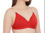 Load image into Gallery viewer, Red / 36B / B Push Up Padded Bra Strapless Multiway Transparent Clear Back Straps Bras The Orange Tags

