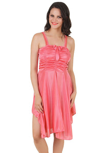 One Size / Coral Pink Lillian Chemise Satin Strap Dress The Orange Tags