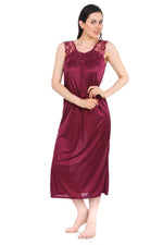 Afbeelding in Gallery-weergave laden, Wine / One Size Hannah Lace Satin Chemise Slip The Orange Tags
