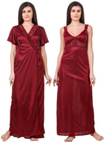 Afbeelding in Gallery-weergave laden, Deep Red / L Grace Plus Size Satin Nightwear Set Clearance The Orange Tags

