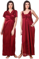 Afbeelding in Gallery-weergave laden, Deep Red / One Size Madison Plus size Nightgown and Robe Set Clearance The Orange Tags
