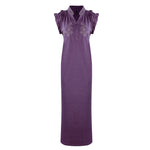 Load image into Gallery viewer, Dark Purple / L Collor Neck Long Cotton Nightdress The Orange Tags
