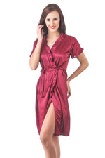 Load image into Gallery viewer, Purple / One Size Sofia Satin Dressing Gown Robe The Orange Tags
