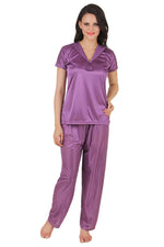 Načíst obrázek do prohlížeče Galerie, Purple / One Size Harper Vintage Satin Pyjama Set The Orange Tags
