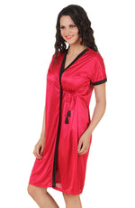 Load image into Gallery viewer, Wine / L Luna Plus Size Satin Robe The Orange Tags
