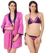 Afbeelding in Gallery-weergave laden, Pink / One Size Camila Satin Dressing Gown Set The Orange Tags
