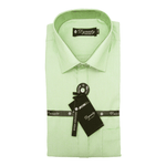 Načíst obrázek do prohlížeče Galerie, Green / S Mens Solid Twill Cotton Rich Classic Fit Shirt Business Regular Fit Long Sleeve Dress Formal Shirt with Pocket The Orange Tags
