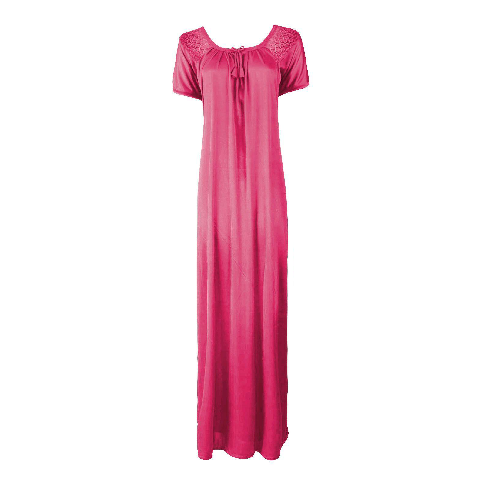 Rose Pink / L Long satin maxi dress with Lace The Orange Tags