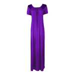Charger l&#39;image dans la galerie, Purple / XL Long satin maxi dress with Lace The Orange Tags

