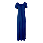Load image into Gallery viewer, Blue / L Long satin maxi dress with Lace The Orange Tags
