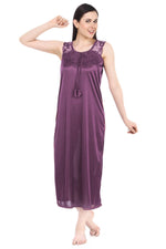 Load image into Gallery viewer, Purple / One Size Hannah Lace Satin Chemise Slip The Orange Tags
