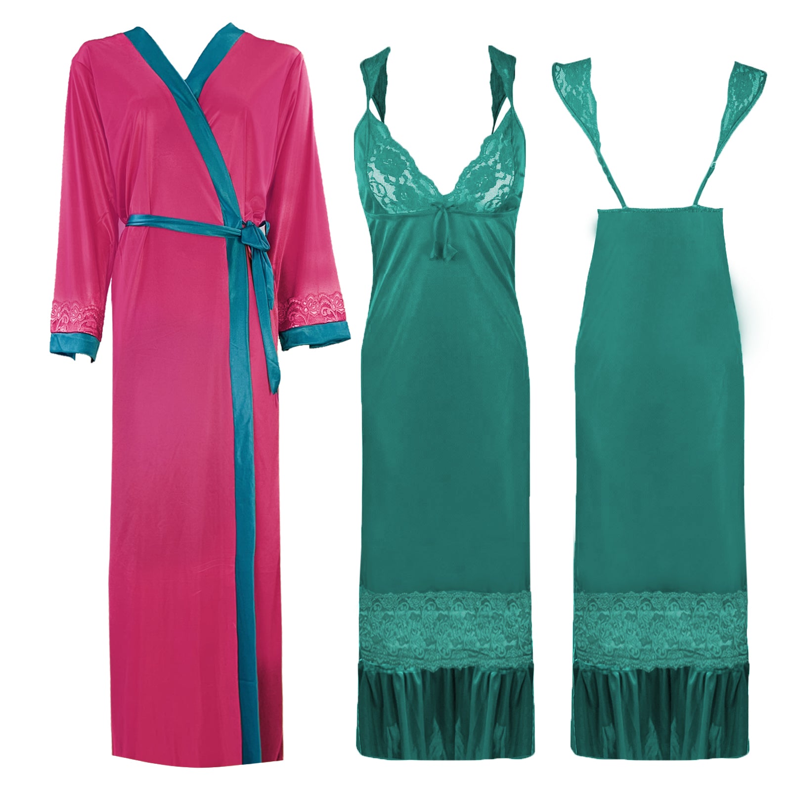 Pink / L Amelia Plus Size Nightwear Set The Orange Tags
