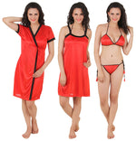Загрузить изображение в средство просмотра галереи, Red / One Size Victoria Plus Size Nightdress Set The Orange Tags
