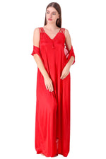 Afbeelding in Gallery-weergave laden, Red / One Size Chloe Satin Gown Nightwear Set The Orange Tags
