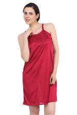 Afbeelding in Gallery-weergave laden, Deep Red / 8-12 Lily Short Satin Chemise The Orange Tags
